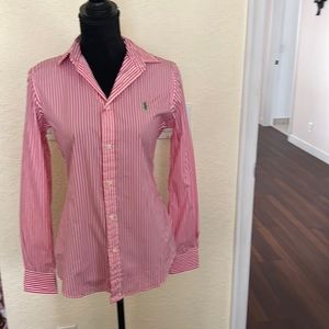 BNWT polo Ralph Lauren collard shirt pinstripe size 8